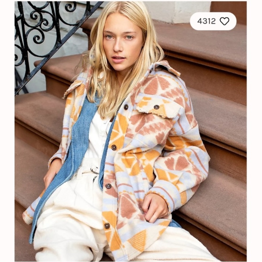 Free People Jacquard Ruby Jacket